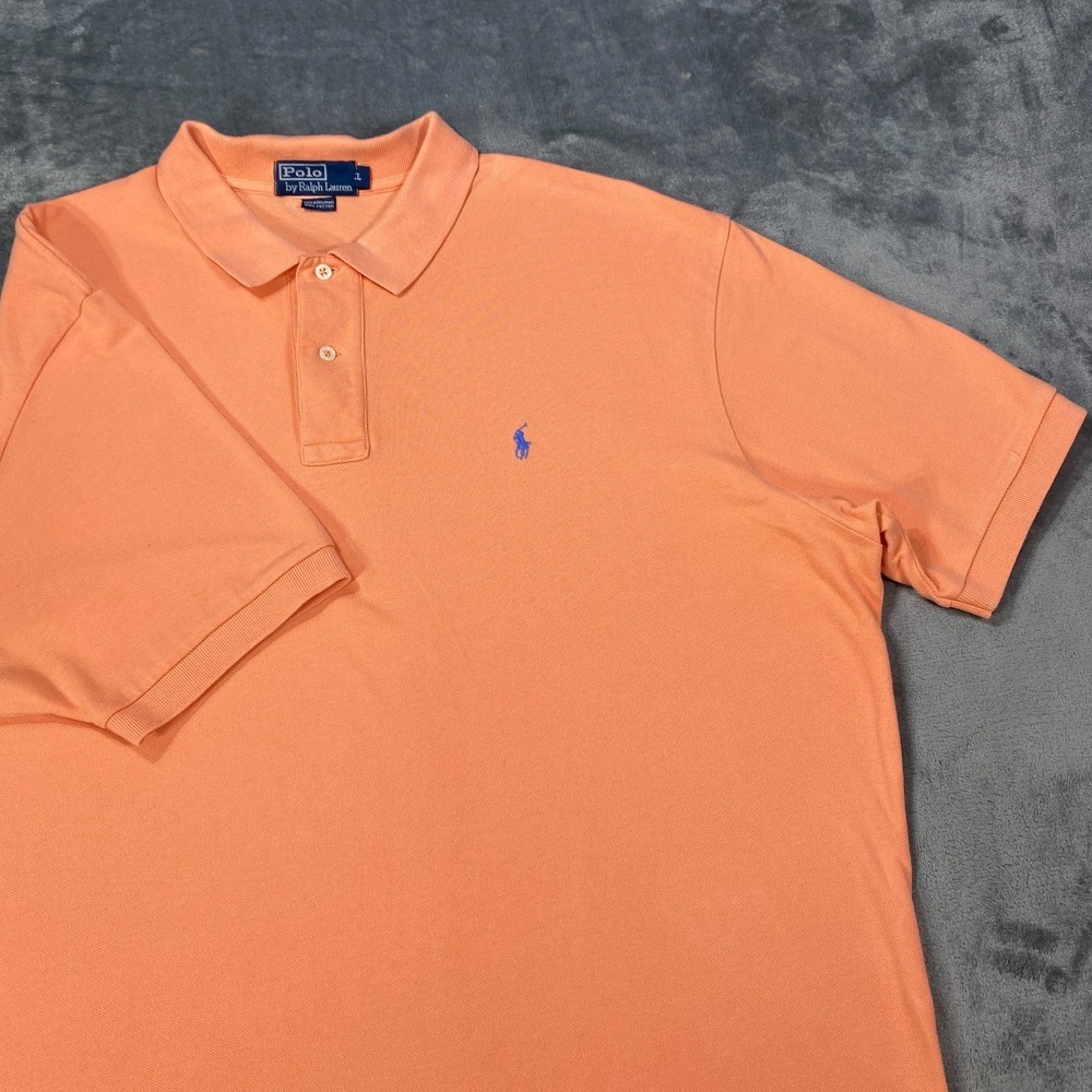 Vintage Polo Ralph Lauren Shirt XXL Men Orange Golf Blue Pony Ivy Classic Casual
